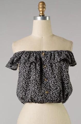 Ruffled Petals Printed Top