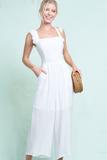 Back Tie White Jumpsuit
