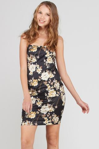 Wrapped In Roses Bodycon Dress