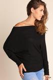 Black Shoulder's Out Knit
