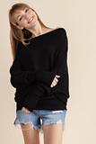 Black Shoulder's Out Knit