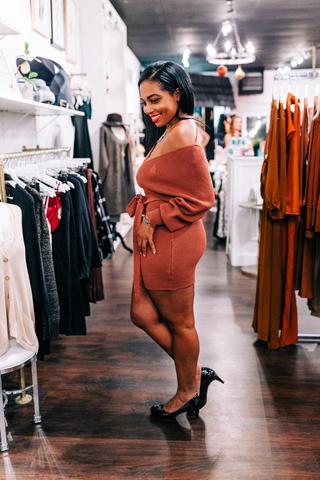 Swathed in Sweater Mini Dress
