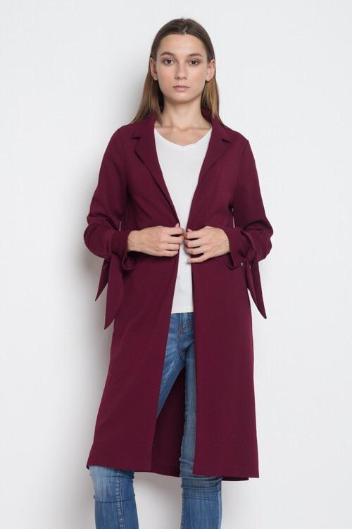 Burgundy trench blazer