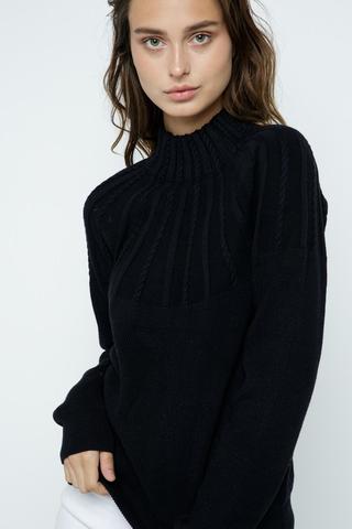 Textured black sweater