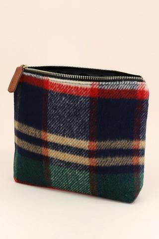 Plaid zipper pouch