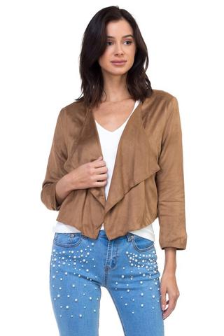 Cropped Coffee Blazer