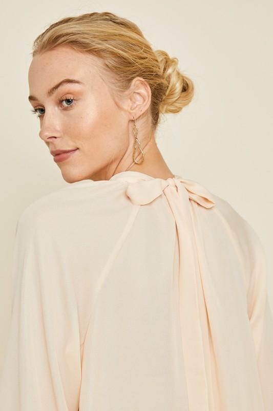 High Neck Tie Back Top